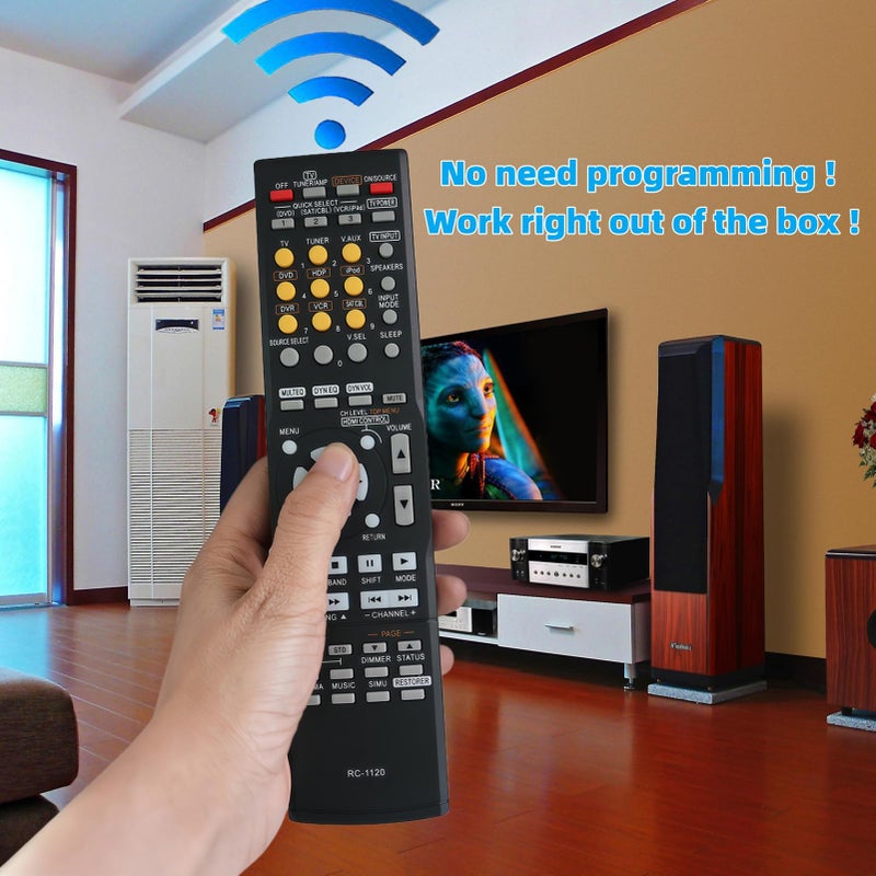 uehba New RC-1120 RC1120 Remote Control for Denon AV Receiver AVR-590 AVR-591 AVR390 DHT590BA AVR-1610 AVR-391 - Image 2